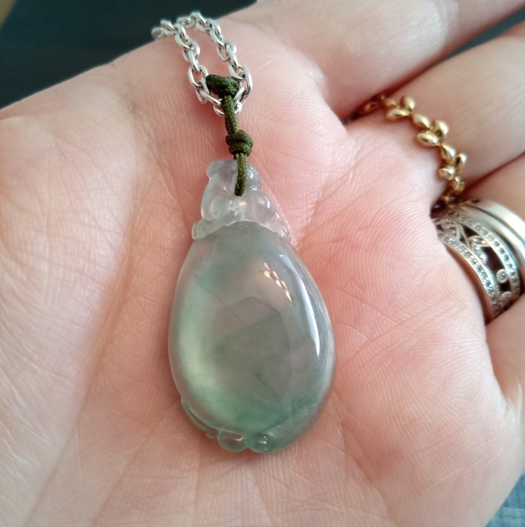 Certified Burmese Jadeite Jade Melon Pendant - Picture 2 of 8